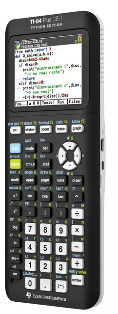 Een Rekenmachine TI-84 Plus CE-T Python Edition koop je bij Totaal Kantoor Goeree