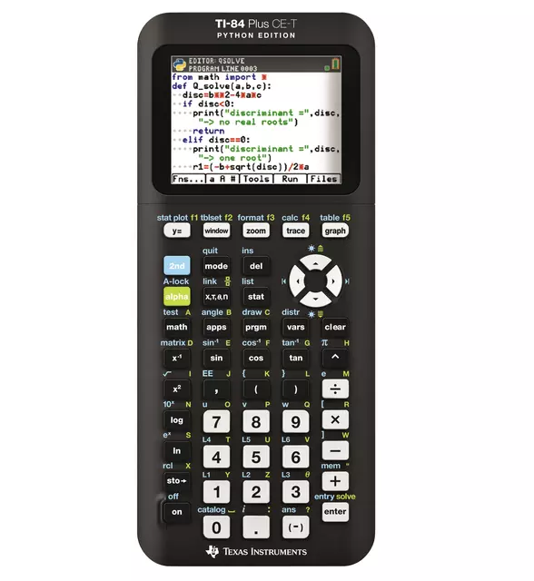 Een Rekenmachine TI-84 Plus CE-T Python Edition koop je bij MV Kantoortechniek B.V.