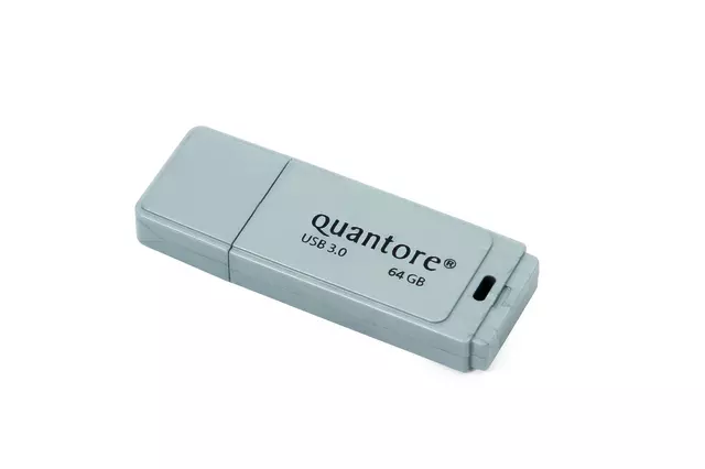 Een USB-stick 3.0 Quantore 64GB koop je bij Alles voor uw kantoor