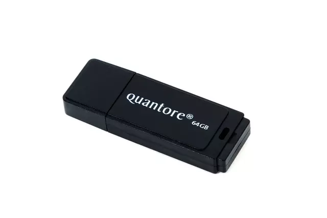 Een USB-stick 2.0 Quantore 64GB koop je bij KantoorProfi België BV