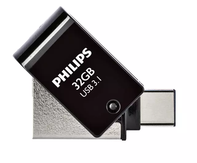 Een USB-stick 3.1 Philips USB-C 2-in-1 Midnight Black 32GB koop je bij KantoorProfi België BV