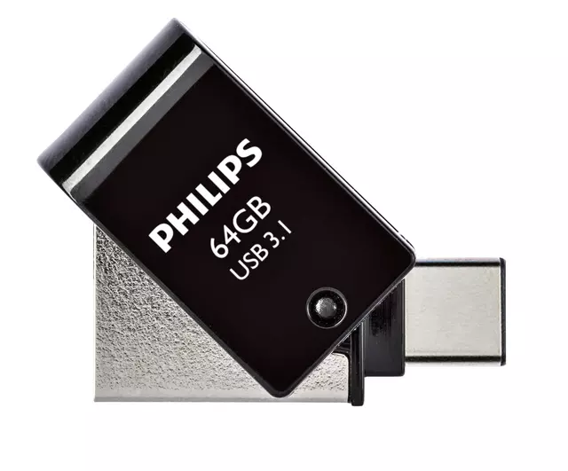 Buy your USB-stick 3.1 Philips USB-C 2-in-1 midnight black 64GB at QuickOffice BV