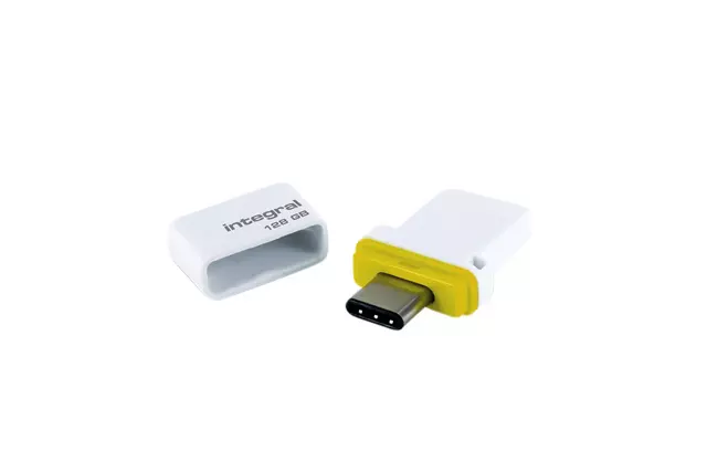 Een Clé USB Integral 3.0 USB-C Fusion Dual 128Go koop je bij QuickOffice BV