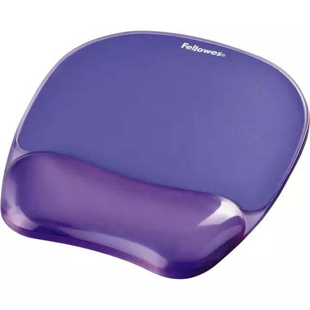 Een Tapis souris avec repose-poignets Fellowes Crystals gel transparent violet koop je bij QuickOffice BV