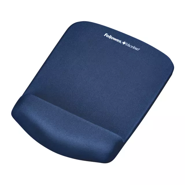 Een Muismat met polssteun Fellowes Plush Touch blauw koop je bij Klik Office BV