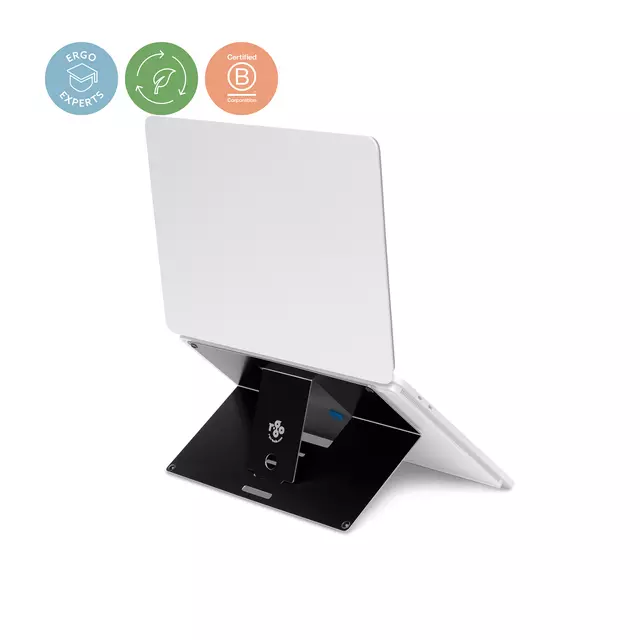 Een Ergonomische laptopstandaard R-Go Tools Riser attachable zwart koop je bij Van Leeuwen Boeken- en kantoorartikelen