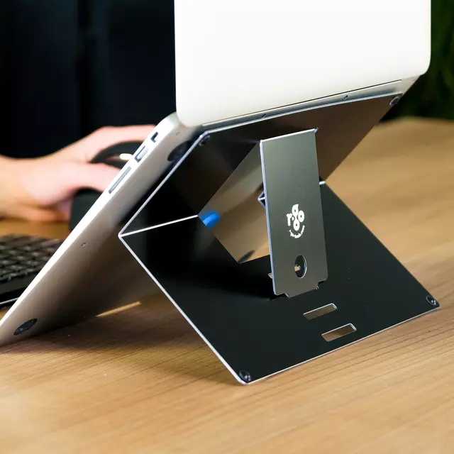 Een Ergonomische laptopstandaard R-Go Tools Riser attachable zwart koop je bij Totaal Kantoor Goeree