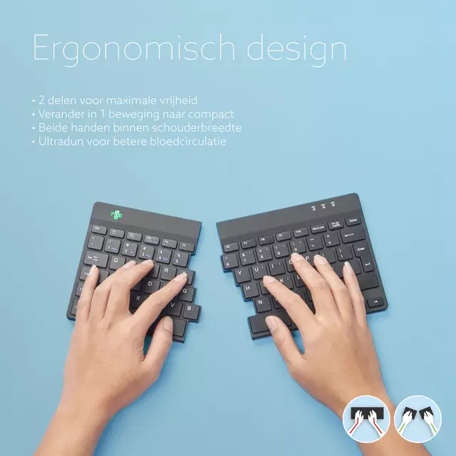 Een Ergonomisch toetsenbord R-Go Tools Split Break Qwerty zwart koop je bij EconOffice