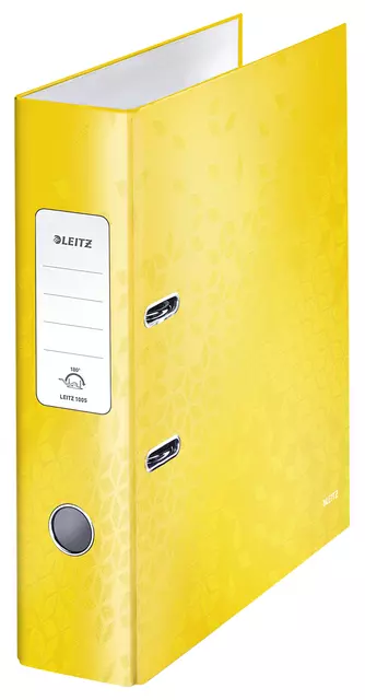 Een Ordner Leitz Wow 180° gelamineerd 85mm A4 geel koop je bij Van Leeuwen Boeken- en kantoorartikelen