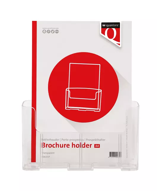 Een Folderhouder Quantore A4 transparant koop je bij Van Leeuwen Boeken- en kantoorartikelen