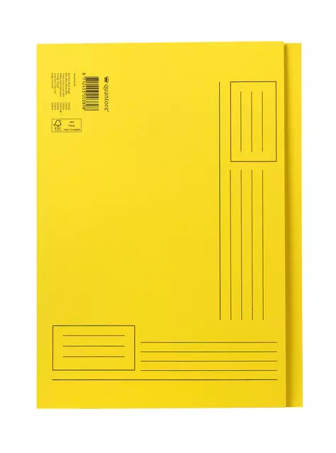Een Vouwmap Quantore A4 ongelijke zijde 250gr geel koop je bij KantoorProfi België BV