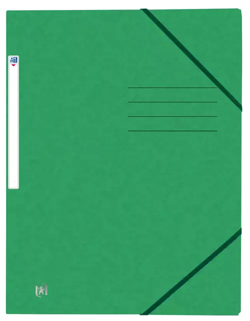 Een Elastomap Oxford Top File+ A4 3 kleppen 390gr groen koop je bij Goedkope Kantoorbenodigdheden