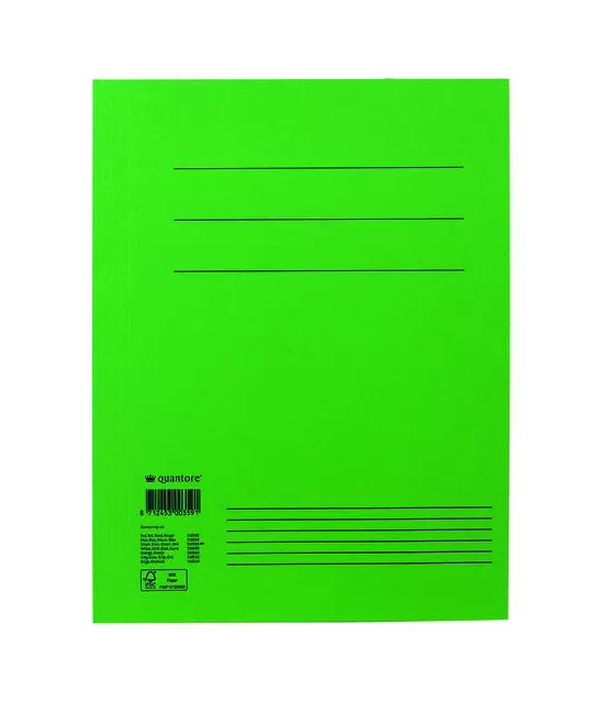 Een Dossiermap Quantore A4 300gr groen koop je bij KantoorProfi België BV