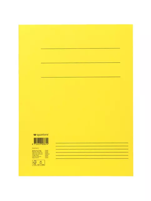 Een Dossiermap Quantore A4 300gr geel koop je bij Goedkope Kantoorbenodigdheden