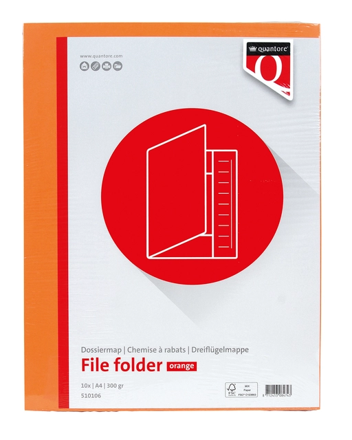 Buy your Dossiermap Quantore A4 300gr oranje at QuickOffice BV