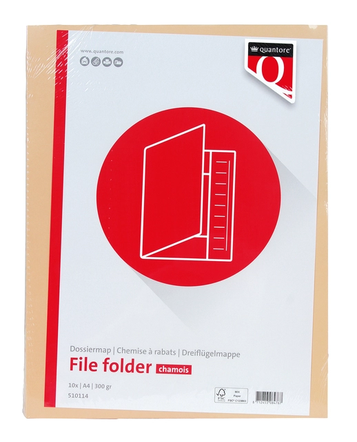 Buy your Dossiermap Quantore A4 300gr chamois at QuickOffice BV