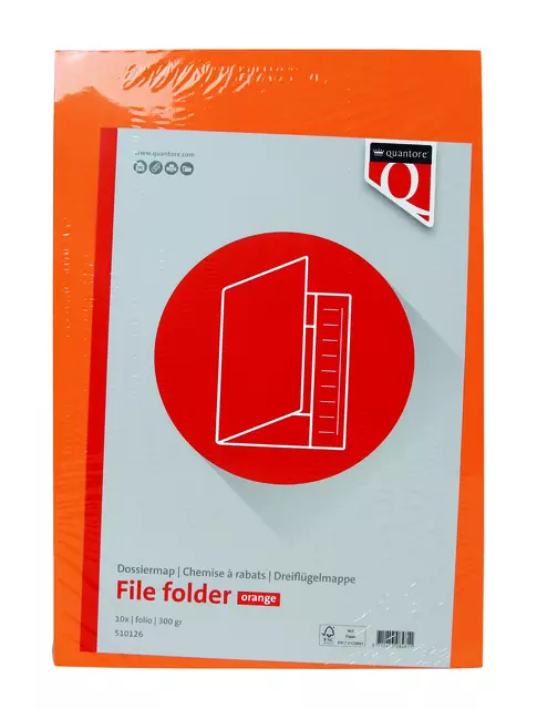 Een Dossiermap Quantore folio 300gr oranje koop je bij Goedkope Kantoorbenodigdheden