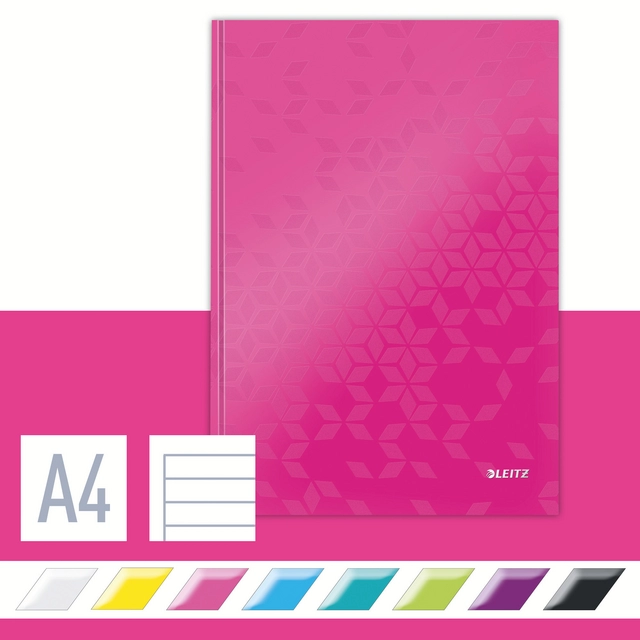 Een Cahier Leitz WOW A4 ligné 160 pages 90g rose koop je bij QuickOffice BV