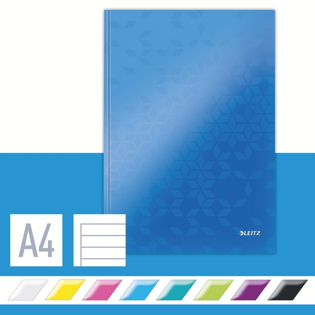 Een Cahier Leitz WOW A4 ligné 160 pages 90g bleu koop je bij QuickOffice BV