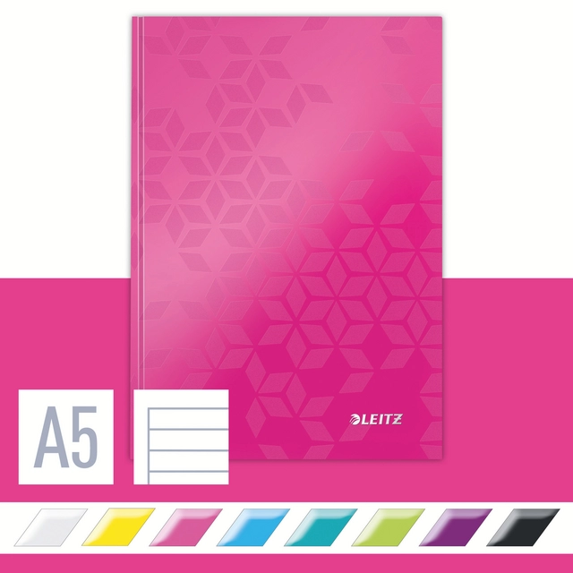 Een Cahier Leitz WOW A5 ligné 160 pages 90g rose koop je bij QuickOffice BV