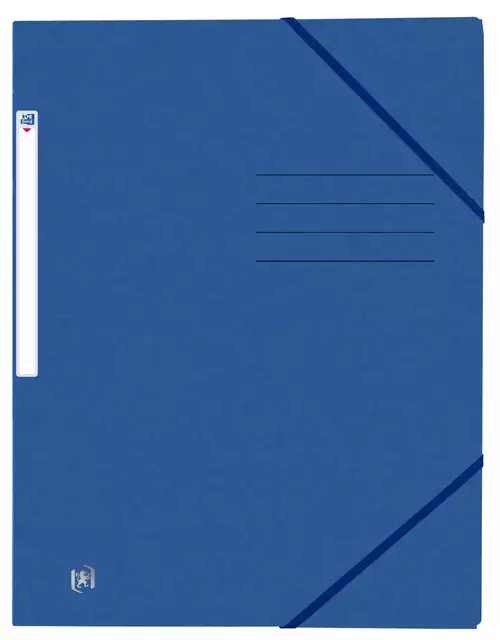 Een Elastomap Oxford Top File+ A4 3 kleppen 390gr blauw koop je bij Goedkope Kantoorbenodigdheden