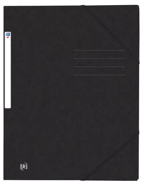 Een Elastomap Oxford Top File+ A4 3 kleppen 390gr zwart koop je bij EconOffice
