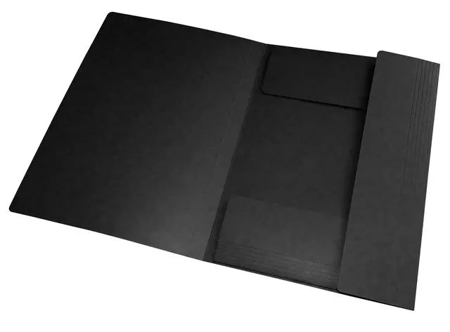 Een Elastomap Oxford Top File+ A4 3 kleppen 390gr zwart koop je bij Van Leeuwen Boeken- en kantoorartikelen
