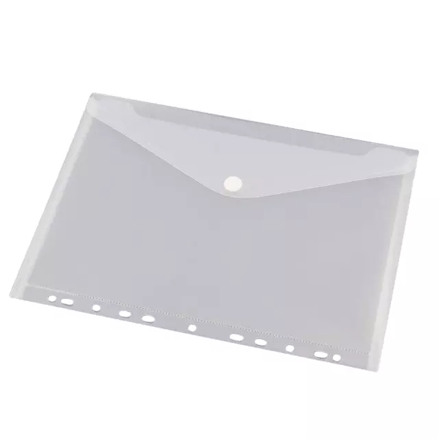 Een Enveloptas HF2 A4 240x310mm 11-gaats PP transparant wit koop je bij EconOffice