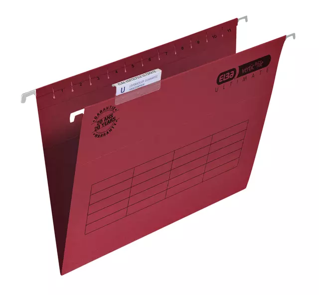 Een Hangmap Elba Verticfile Ultimate folio V bodem rood koop je bij Kantoorvakhandel van der Heijde