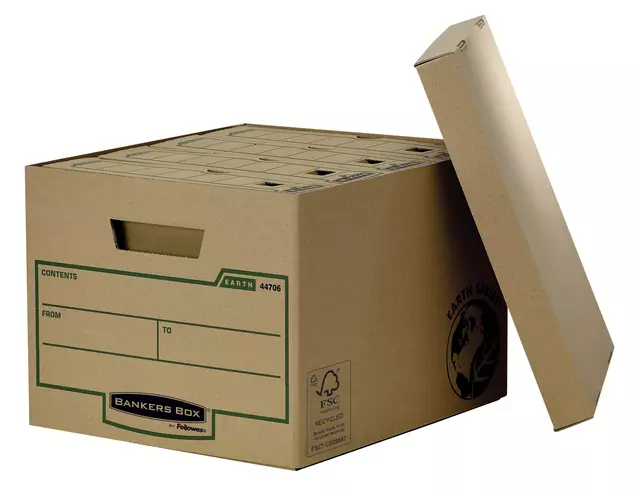 Een Archiefdoos Bankers Box Earth 270x335x391mm bruin koop je bij Van Leeuwen Boeken- en kantoorartikelen
