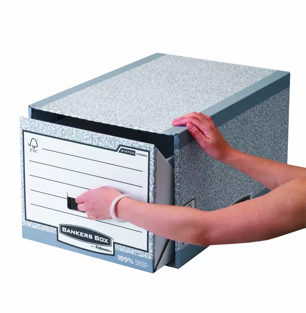 Een Archieflade Bankers Box A4 System A4 grijs koop je bij Van Leeuwen Boeken- en kantoorartikelen