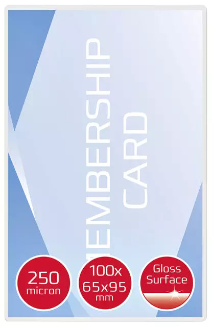 Een Lamineerhoes GBC overheids card 65x95mm 2x250micron 100stuks koop je bij KantoorProfi België BV