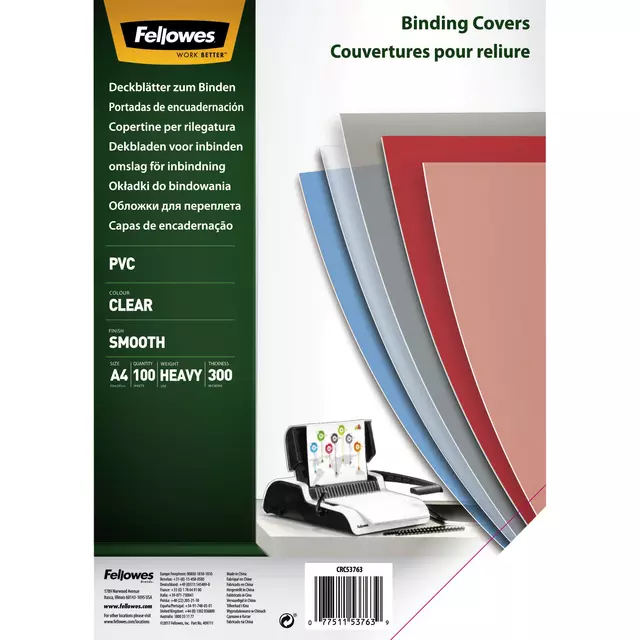 Een Voorblad Fellowes A4 PVC 300micron 100stuks koop je bij EconOffice