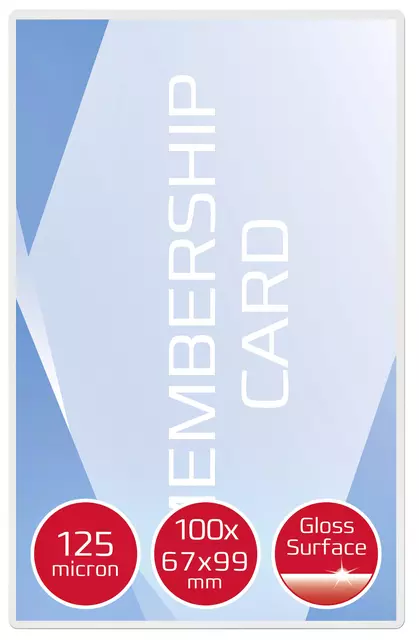 Een Lamineerhoes GBC badge card 67x99mm 2x125micron 100stuks koop je bij KantoorProfi België BV