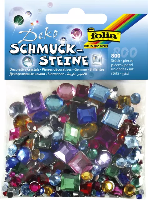 Een Glitter steentjes Folia 800 stuks diverse kleuren en afmetingen koop je bij EconOffice
