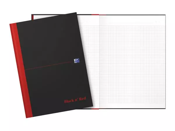 Een Notitieboek Oxford Black n' Red A4 96vel ruit 5mm koop je bij KantoorProfi België BV