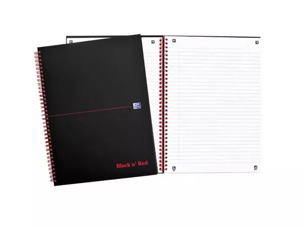 Een Spiraalblok Oxford Black n' Red A4 lijn 140 pagina's 80gr koop je bij EconOffice