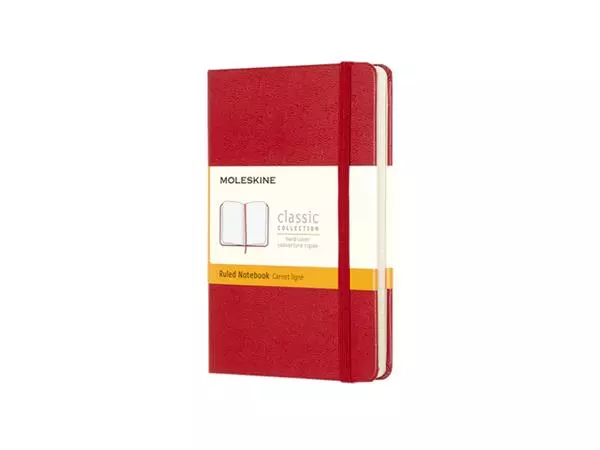 Een Notitieboek Moleskine pocket 90x140mm lijn hard cover rood koop je bij Van Leeuwen Boeken- en kantoorartikelen