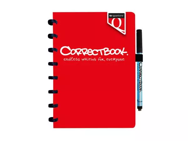 Een Notitieboek Correctbook Quantore A5 lijn 40blz rood koop je bij EconOffice