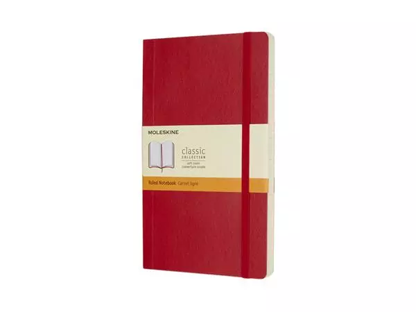 Notitieboek Moleskine large 130x210mm lijn soft cover scarlet red