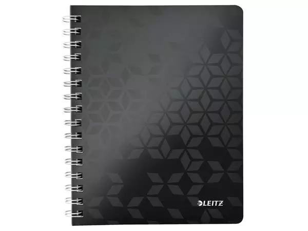 Een Cahier de notes Leitz WOW A5 ligné spirale PP noir koop je bij Van Hoye Kantoor BV