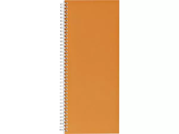 Een Notitieboek 135x330mm lijn 160blz 70gr spiraal oranje koop je bij Van Leeuwen Boeken- en kantoorartikelen