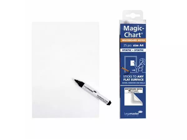 Een Magic-chart notes Legamaster whiteboard 20x30cm wit koop je bij Van Leeuwen Boeken- en kantoorartikelen