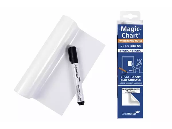 Een Magic-chart notes Legamaster whiteboard 20x30cm wit 25 vel koop je bij Unimark Office B.V.