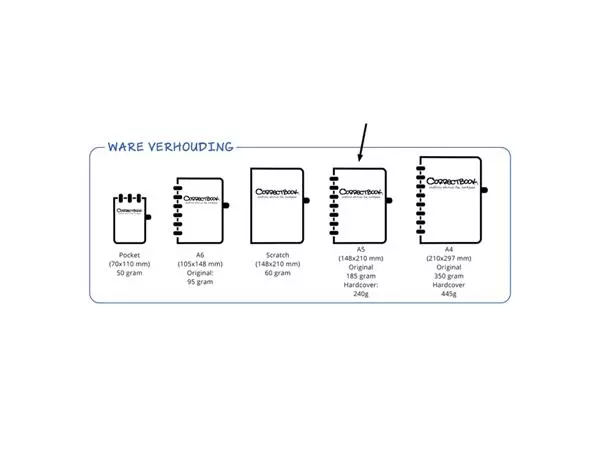 Een Notitieboek Correctbook A5 lijn 40blz horizon red koop je bij Buro De Peuter