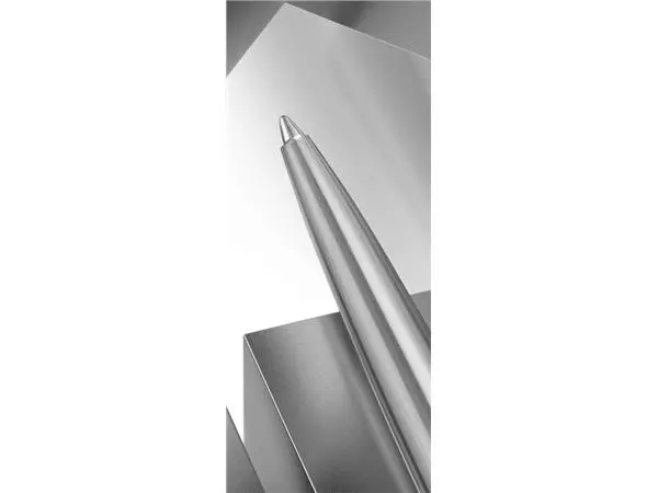 Een Balpen Parker Jotter XL Monochrome stainless steel medium blister à 1 stuk koop je bij Kantoorvakhandel van der Heijde