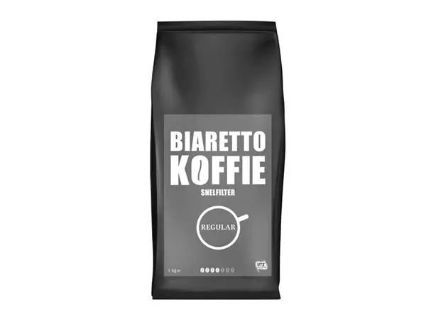 Een Koffie Biaretto snelfiltermaling regular 1000 gram koop je bij Van Leeuwen Boeken- en kantoorartikelen