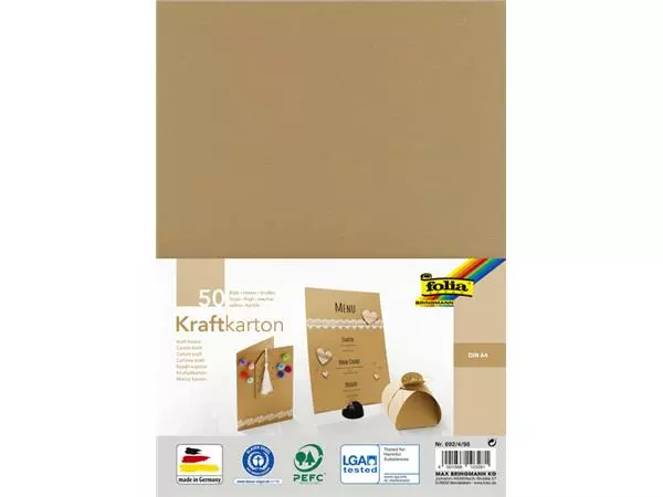 Een Kraftpapier Folia A4 230gr 50 vel koop je bij KantoorProfi België BV