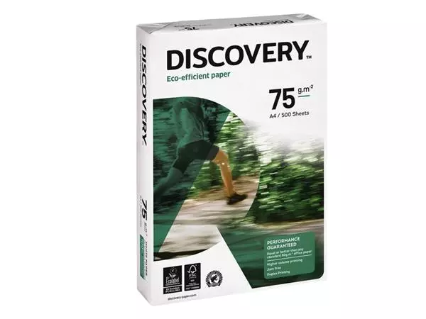 Een Kopieerpapier Discovery A4 75gr wit 500 vel koop je bij Unimark Office B.V.