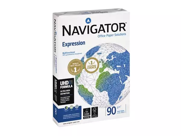 Een Kopieerpapier Navigator Expression A3 90gr wit 500vel koop je bij Kantoorvakhandel van der Heijde